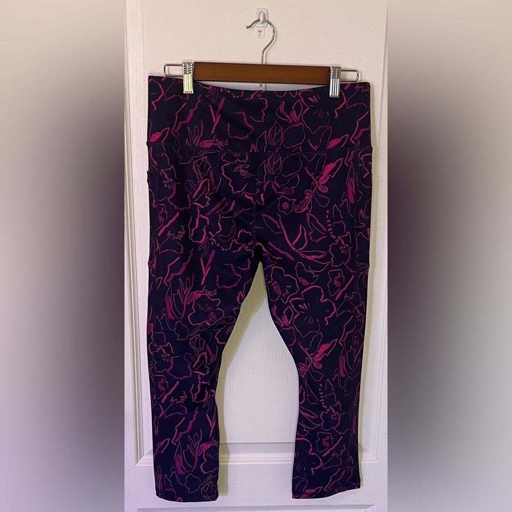Women’s Leggings Navy Blue/Pink Large 12/14 NWOT